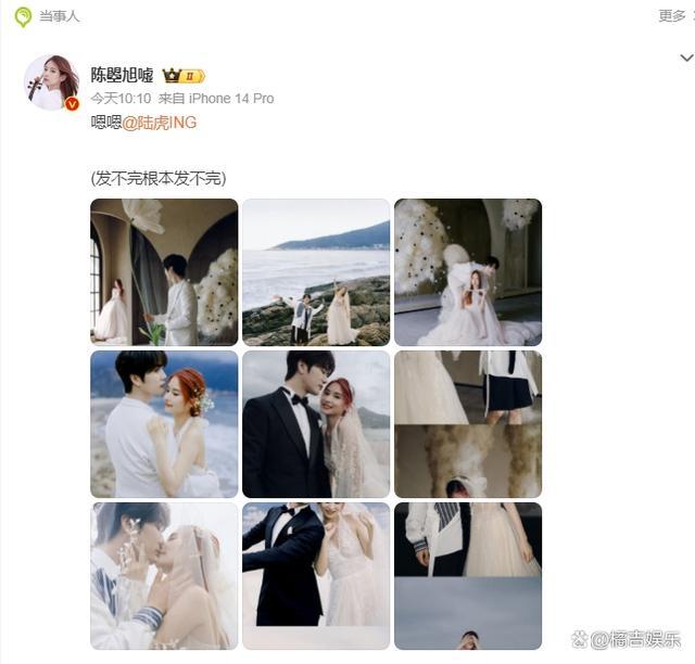 陆虎陈曌旭晒婚纱写真九年爱情长跑终成眷属(图3)