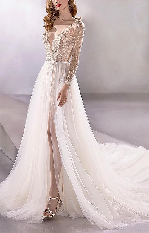 顶级奢华高定婚纱礼服Pronovias2020系列星光斑斓梦幻轻盈(图7)