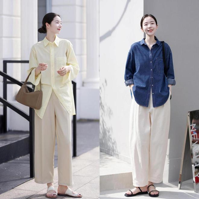 春天裤子“买精不买多”干净色必备配衬衫、针织衫时髦又高级(图6)